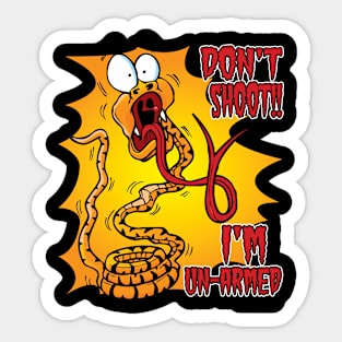 Panicking Snake "Don't Shoot. I'm Unarmed." Sticker